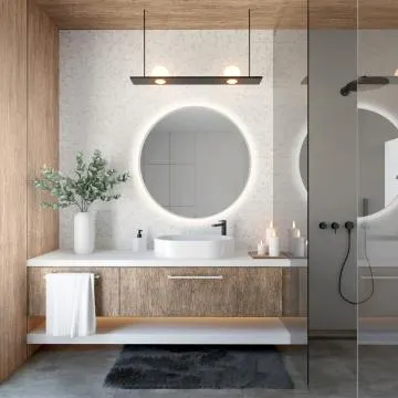 Lustro łazienkowe ZIRCON BETON 50 z oświetleniem LED