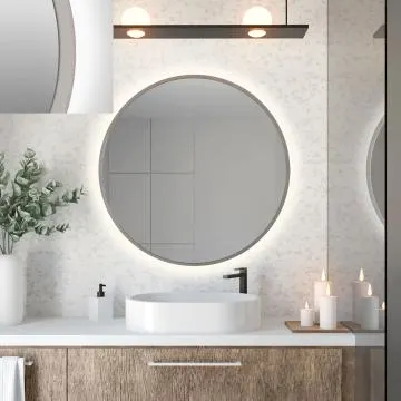 Lustro łazienkowe ZIRCON BETON 60 z oświetleniem LED