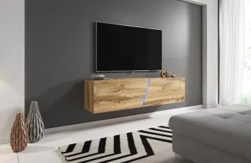 Szafka RTV SLANT 160cm dąb wotan z oświetleniem LED