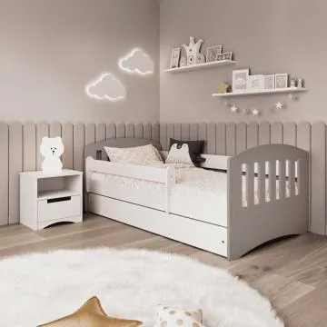 Łóżko dziecięce CLASSIC 1 MIX 160x80 szare