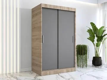 Szafa przesuwna MODUO COMFORT 120 dąb sonoma/antracyt gładka