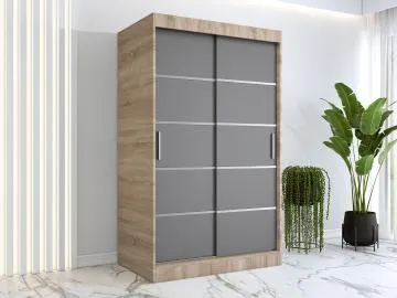 Szafa przesuwna MODUO COMFORT 120 dąb sonoma/antracyt z listwami