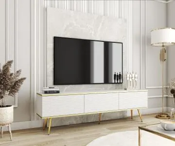 Szafka RTV KARL 3D 175cm wisząca/stojąca biały mat 