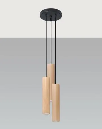 Lampa wisząca LINO 3P drewniana