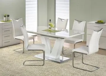 Stół MISTRAL 160(220)x90 biały/srebrny rozkładany