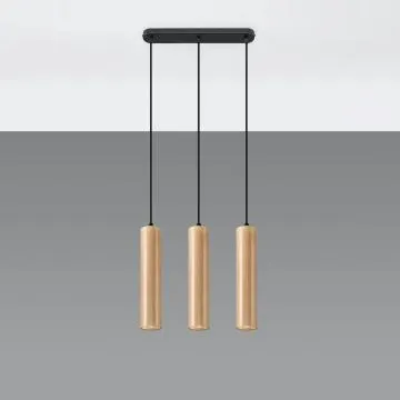 Lampa wisząca LINO 3L drewniana
