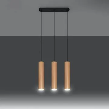 Lampa wisząca LINO 3L drewniana