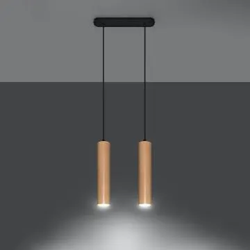 Lampa wisząca LINO 2 drewniana