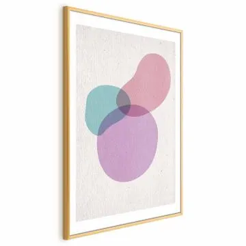 Plakat Mieszanka barw 21x30 cm z ramą złotą z marginesem