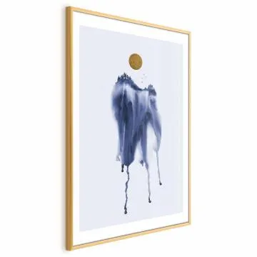Plakat Akwarelowa abstrakcja 40 x 60 cm z ramą złotą z marginesem