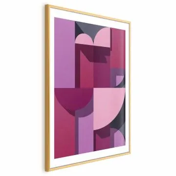 Plakat Abstrakcyjne home 40 x 60 cm z ramą złotą z marginesem