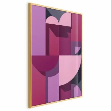 Plakat Abstrakcyjne home 40 x 60 cm z ramą złotą bez marginesu
