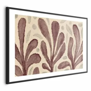 Plakat Liście i plamy 42x29,7 cm z ramą czarną z marginesem
