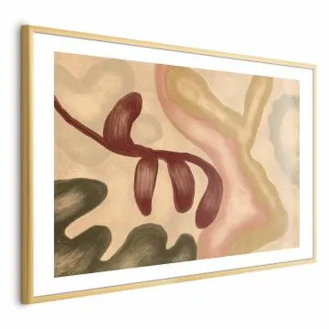 Plakat Kolorowe kształty 60x40 cm z ramą złotą z marginesem