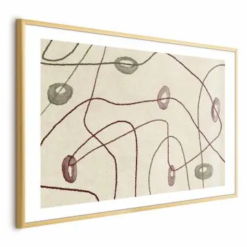 Plakat Kształty 42x29,7 cm z ramą złotą z marginesem