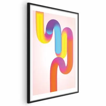 Plakat Tęczowe Rurki 29,7x42 cm z ramą czarną z marginesem