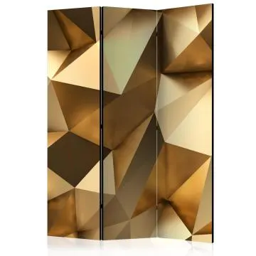 Parawan dwustronny 3D 135x172 cm 3-częściowy brązowy