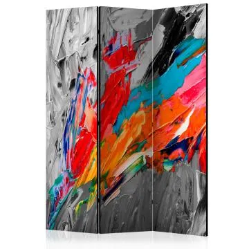 Parawan jednostronny Abstrakcje 135x172 cm 3-częściowy brązowy