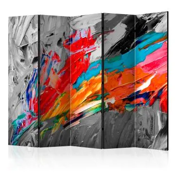 Parawan jednostronny Abstrakcje 225x172 cm 5-częściowy czerwony