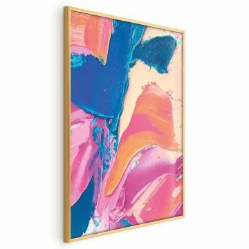 Plakat Kolorowa Ekspresja 40x60 cm z ramą złotą bez marginesu