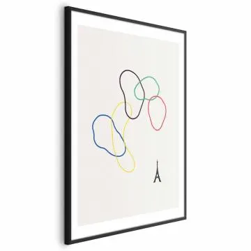 Plakat Kolorowe koła 29,7x42 cm z ramą czarną z marginesem