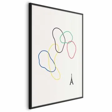 Plakat Kolorowe koła 40x60 cm z ramą czarną bez marginesu