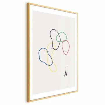 Plakat Kolorowe koła 29,7x42 cm z ramą złotą z marginesem