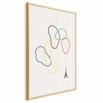 Plakat Kolorowe koła 21x30 cm z ramą złotą bez marginesu