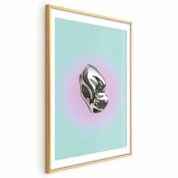 Plakat Metaliczna Forma 40x60 cm z ramą złotą z marginesem
