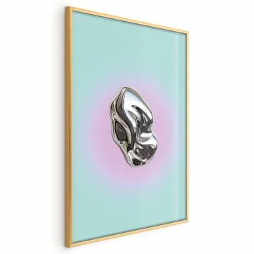 Plakat Metaliczna Forma 40x60 cm z ramą złotą bez marginesu