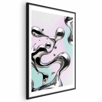Plakat Metaliczne Płynności 40x60 cm z ramą czarną z marginesem