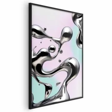 Plakat Metaliczne Płynności 40x60 cm z ramą czarną bez marginesu