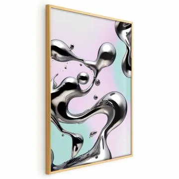 Plakat Metaliczne Płynności 40x60 cm z ramą złotą bez marginesu