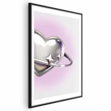 Plakat Kosmiczne Serce 29,7x42 cm z ramą czarną z marginesem