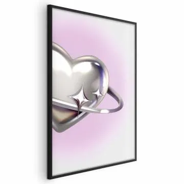 Plakat Kosmiczne Serce 21x30 cm z ramą czarną bez marginesu