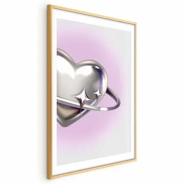Plakat Kosmiczne Serce 60x90 cm z ramą złotą z marginesem