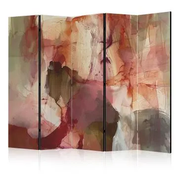 Parawan akustyczny Abstrakcje 225x172 cm 5-częściowy beżowy