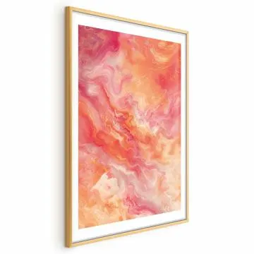 Plakat Płomienne Barwy 60x90 cm z ramą złotą z marginesem
