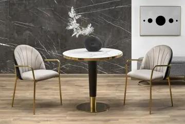 Stół MORATA 79x79 biały marmur/złoty