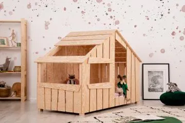 Łóżko dziecięce domek FRED 90x200 sosna