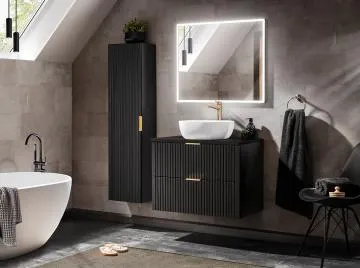 Szafka pod umywalkę ADEL BLACK 82 80cm czarny mat