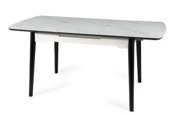 Stół rozkładany APOLLO 120(160)x80 biały marmur/czarny