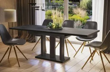 Stół rozkładany APPIA BLACK 130(210)x80 beton ciemny/czarny