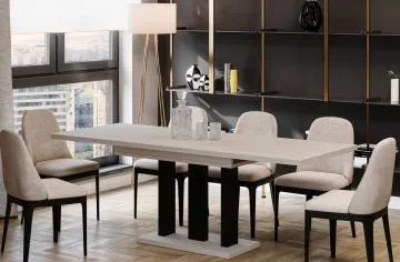 Stół rozkładany APPIA 130(210)x80 kaszmirowy mat/czarny mat