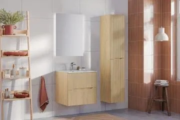 Szafka pod umywalkę NORDIC CREMONA 2S 60cm dąb cremona z umywalką wpuszczaną SKY