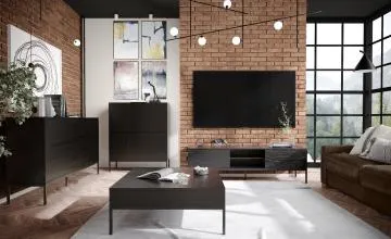 Komoda wysoka KRON 4D 100cm czarny dąb