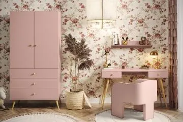 Szafa LEBEL z szufladami 3SZ 100cm różowa