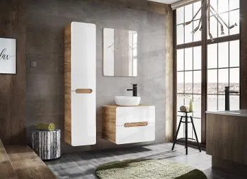 Szafka pod umywalkę ARUBA 828 60 cm biała/dąb