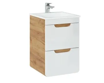 Szafka pod umywalkę ARUBA 823 40 cm biała/dąb