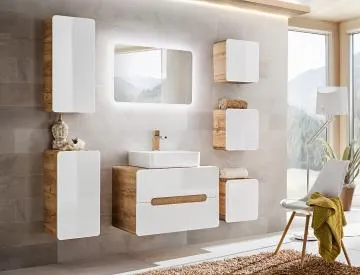 Szafka łazienkowa ARUBA 830 35 cm biała/dąb